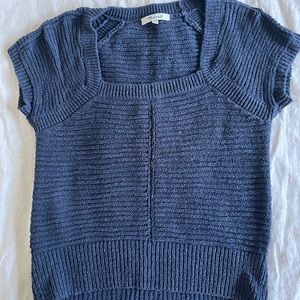 Madewell ribbed square neck sweater. Dark Baltic XX small